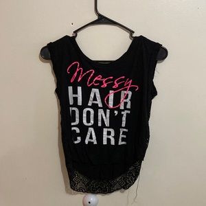 Black shirt with lettering
